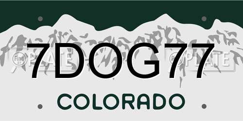 7DOG77 Colorado License Plate