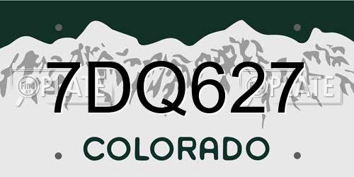 7DQ627 Colorado License Plate