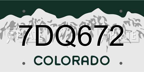 7DQ672 Colorado License Plate