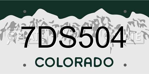 7DS504 Colorado License Plate