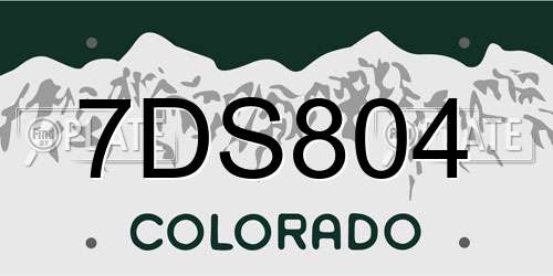 7DS804 Colorado License Plate