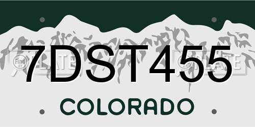 7DST455 Colorado License Plate