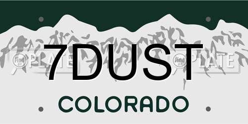 7DUST Colorado License Plate