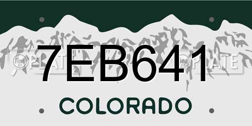 7EB641 Colorado License Plate