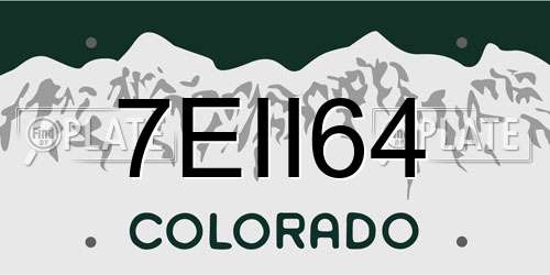 7EII64 Colorado License Plate