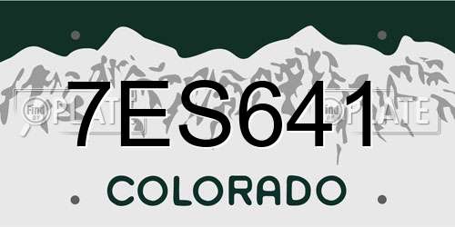 7ES641 Colorado License Plate