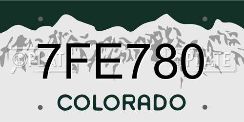 7FE780 Colorado License Plate