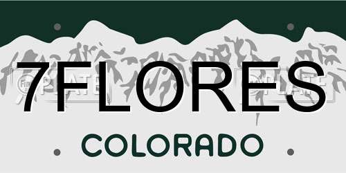 7FLORES Colorado License Plate