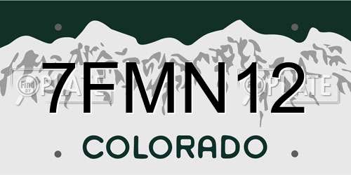 7FMN12 Colorado License Plate
