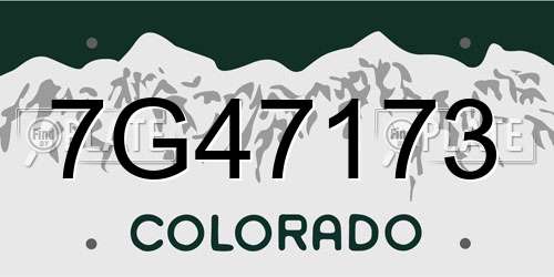 7G47173 Colorado License Plate