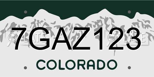 7GAZ123 Colorado License Plate