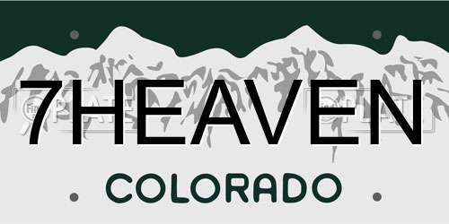 7HEAVEN Colorado License Plate