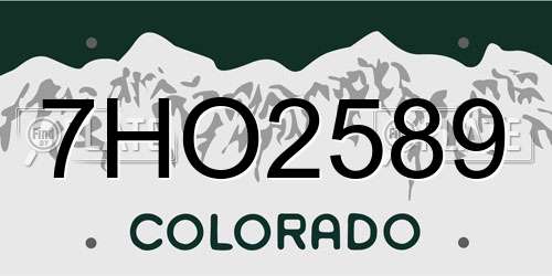 7HO2589 Colorado License Plate