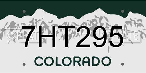 7HT295 Colorado License Plate
