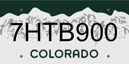 7HTB900 Colorado License Plate