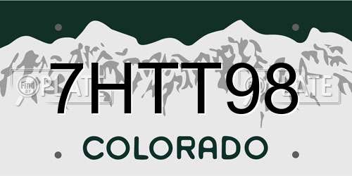 7HTT98 Colorado License Plate