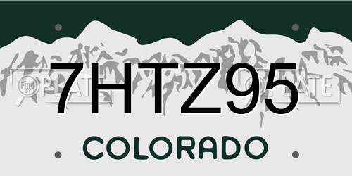 7HTZ95 Colorado License Plate