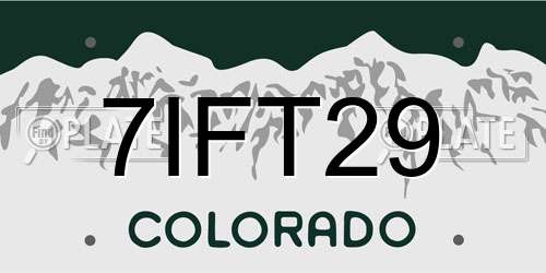 7IFT29 Colorado License Plate