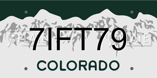 7IFT79 Colorado License Plate