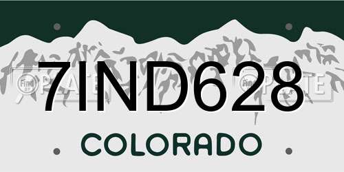 7IND628 Colorado License Plate