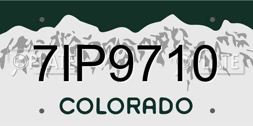 7IP9710 Colorado License Plate