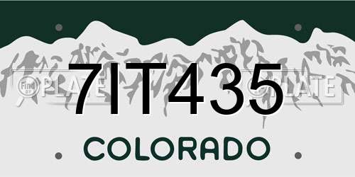 7IT435 Colorado License Plate