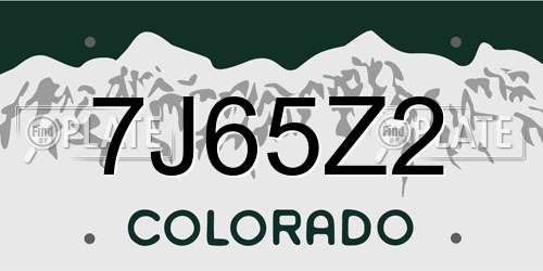7J65Z2 Colorado License Plate