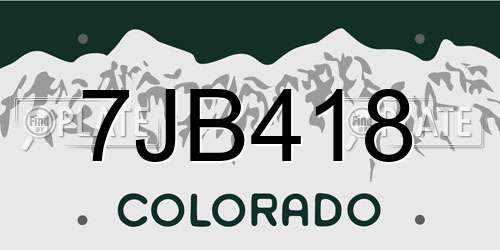 7JB418 Colorado License Plate