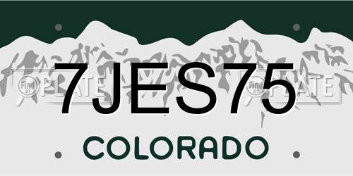 7JES75 Colorado License Plate