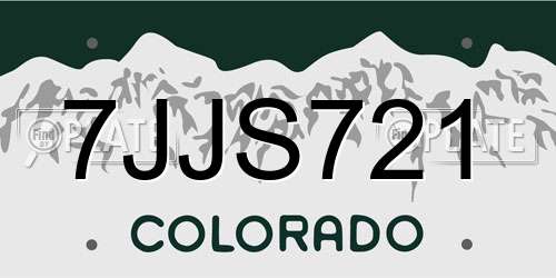 7JJS721 Colorado License Plate