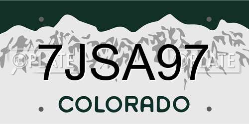 7JSA97 Colorado License Plate