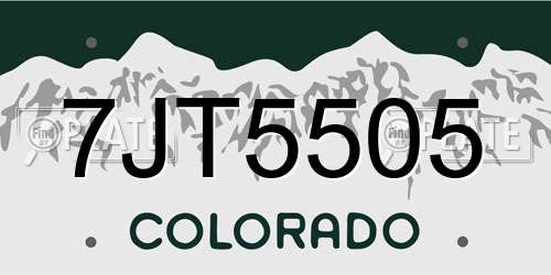 7JT5505 Colorado License Plate