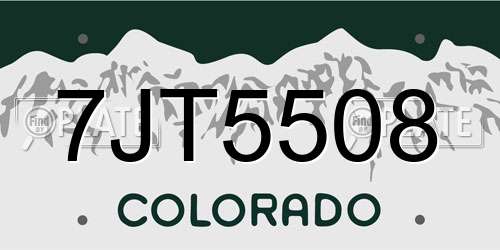 7JT5508 Colorado License Plate