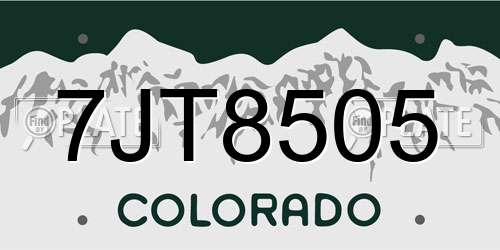 7JT8505 Colorado License Plate