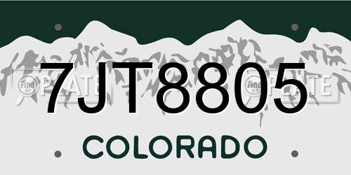7JT8805 Colorado License Plate