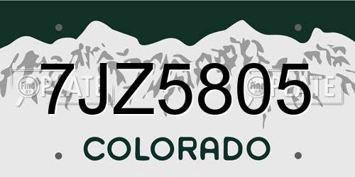 7JZ5805 Colorado License Plate