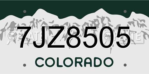 7JZ8505 Colorado License Plate