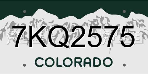 7KQ2575 Colorado License Plate