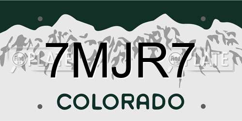 7MJR7 Colorado License Plate