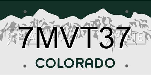 7MVT37 Colorado License Plate