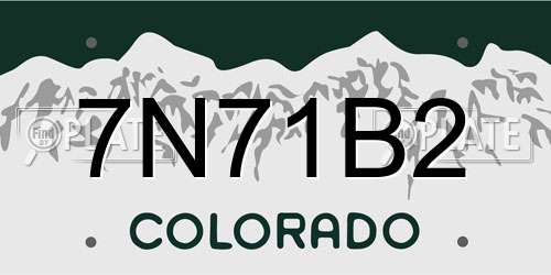 7N71B2 Colorado License Plate