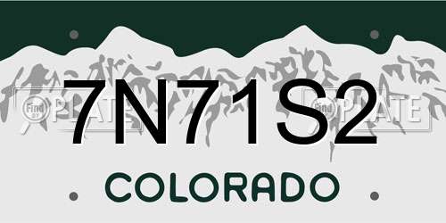 7N71S2 Colorado License Plate