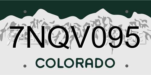 7NQV095 Colorado License Plate
