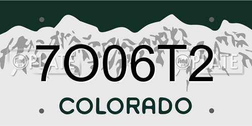 7O06T2 Colorado License Plate
