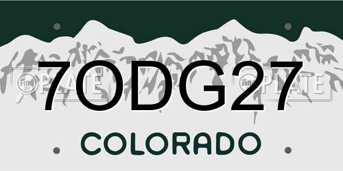 7ODG27 Colorado License Plate