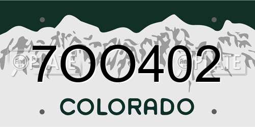 7OO402 Colorado License Plate