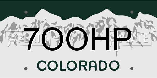 7OOHP Colorado License Plate