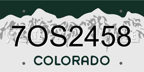 7OS2458 Colorado License Plate