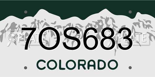7OS683 Colorado License Plate