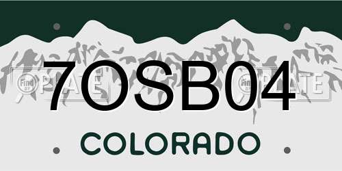7OSB04 Colorado License Plate
